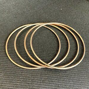 4 Silver Tone Bangle Bracelets